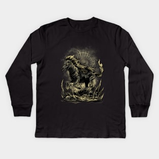 cursed horse Kids Long Sleeve T-Shirt